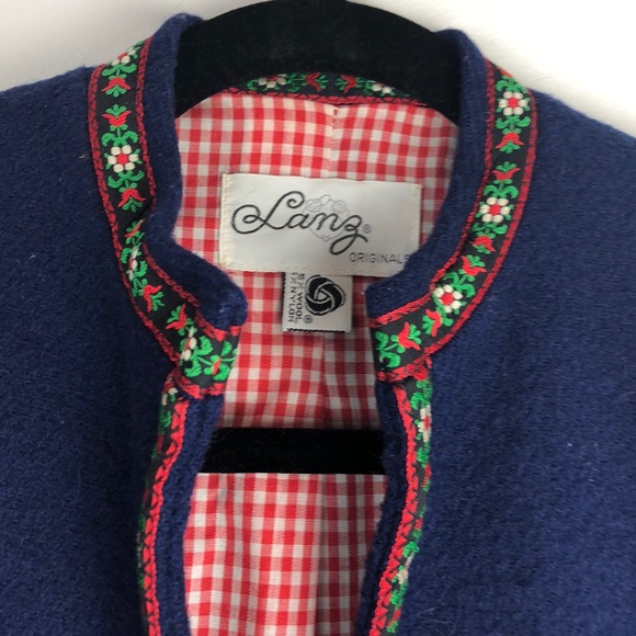 Lang Originals l Vintage? Navy Floral Trim Coat - Picture 2 of 8